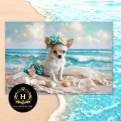 Victoriaans kust Chihuahua Puppy Beach Decoupage Tissuepapier
