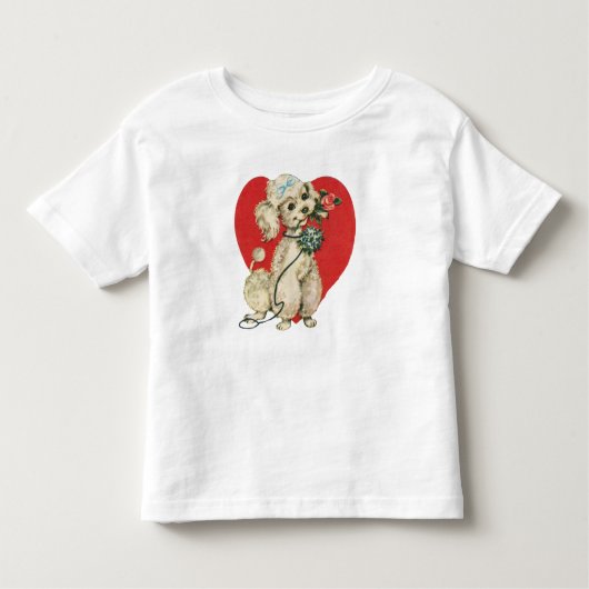 Victoriaans kutkast met Roos en rood hart Kinder Shirts (Voorkant)