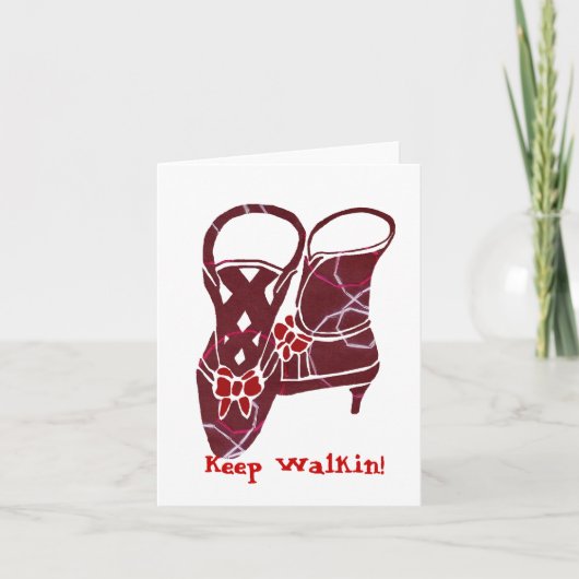 Victoriaans laarzen, Keep Walkin! blanco briefkaar Kaart (Voorkant)