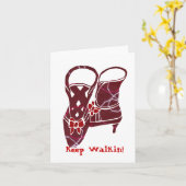 Victoriaans laarzen, Keep Walkin! blanco briefkaar Kaart (Gele Bloem)