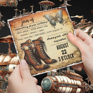 Victoriaans laarzen   Steampunk Butterfly   Verjaa Kaart