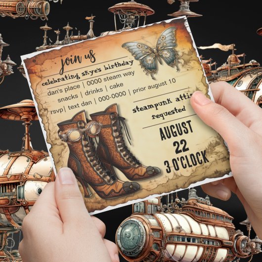 Victoriaans laarzen | Steampunk Butterfly | Verjaa Kaart