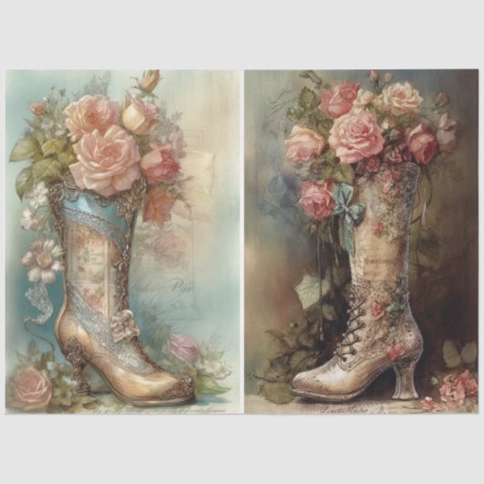 Victoriaans laarzen tissuepapier (Voorkant)