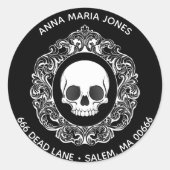 Victoriaans label Skull-adres (Voorkant)