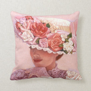 Victoriaans Lady Art Pillow  roos pet Kussen