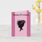 Victoriaans Lady Black Silhouette Fancy Pet Birthd Kaart (Gele Bloem)
