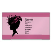  Victoriaans Lady Black Silhouette Fancy Pet Magnetisch Visitekaartje (Voorkant)