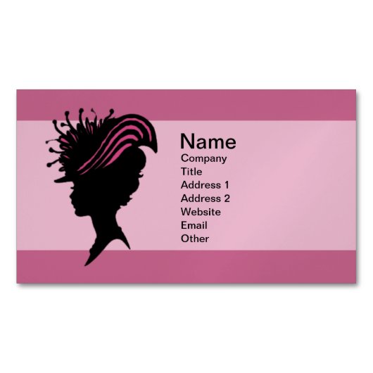 Victoriaans Lady Black Silhouette Fancy Pet Magnetisch Visitekaartje (Voorkant)