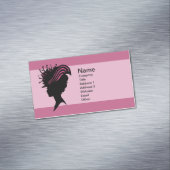  Victoriaans Lady Black Silhouette Fancy Pet Magnetisch Visitekaartje (Voorbeeld)