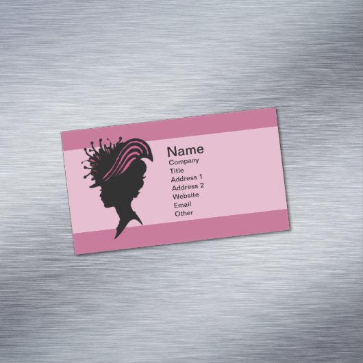  Victoriaans Lady Black Silhouette Fancy Pet Magnetisch Visitekaartje (Voorbeeld)