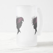  Victoriaans Lady Black Silhouette Fancy Pet Matglas Bierpul (Voorkant rechts)