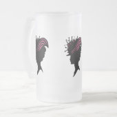  Victoriaans Lady Black Silhouette Fancy Pet Matglas Bierpul (Voorkant links)