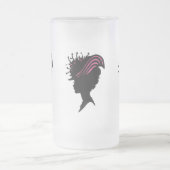  Victoriaans Lady Black Silhouette Fancy Pet Matglas Bierpul (Center)