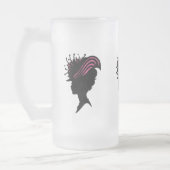  Victoriaans Lady Black Silhouette Fancy Pet Matglas Bierpul (Links)