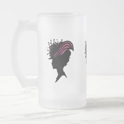 Victoriaans Lady Black Silhouette Fancy Pet Matglas Bierpul (Links)