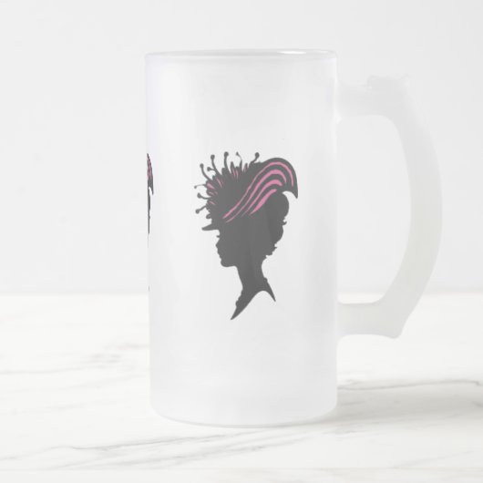  Victoriaans Lady Black Silhouette Fancy Pet Matglas Bierpul (Rechts)