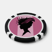  Victoriaans Lady Black Silhouette Fancy Pet Pokerchips (Enkel)