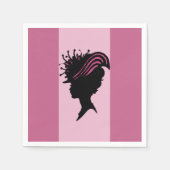 Victoriaans Lady Black Silhouette Fancy Pet Servetten (Voorkant)