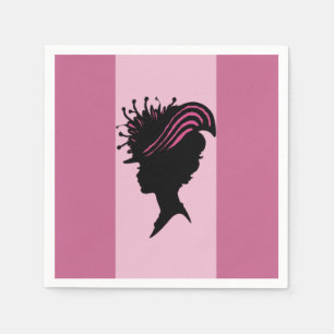 Victoriaans Lady Black Silhouette Fancy Pet Servetten