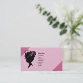  Victoriaans Lady Black Silhouette Fancy Pet Visitekaartje (Staand voorkant)