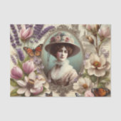 Victoriaans Lady Bloemen decoupage Tissuepapier (Voorkant)