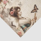  Victoriaans Lady Bloemen decoupage Tissuepapier (Detail)