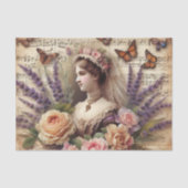  Victoriaans Lady Bloemen decoupage Tissuepapier (Voorkant)