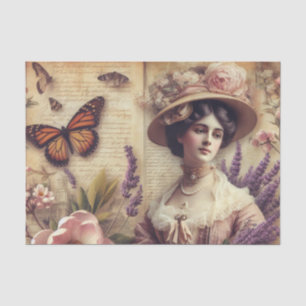  Victoriaans Lady Bloemen decoupage Tissuepapier