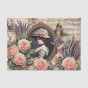 Victoriaans Lady Bloemen decoupage Tissuepapier