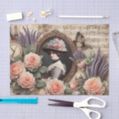  Victoriaans Lady Bloemen decoupage Tissuepapier (Craft)