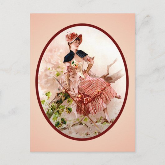  Victoriaans Lady Briefkaart (Voorkant)