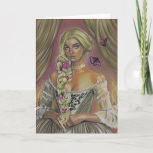 Victoriaans Lady Claudette Fantasy Art Wenskaart Kaart