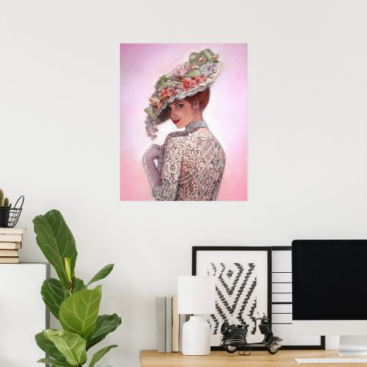 Victoriaans Lady Decor Portrait Art poster (Thuiskantoor)