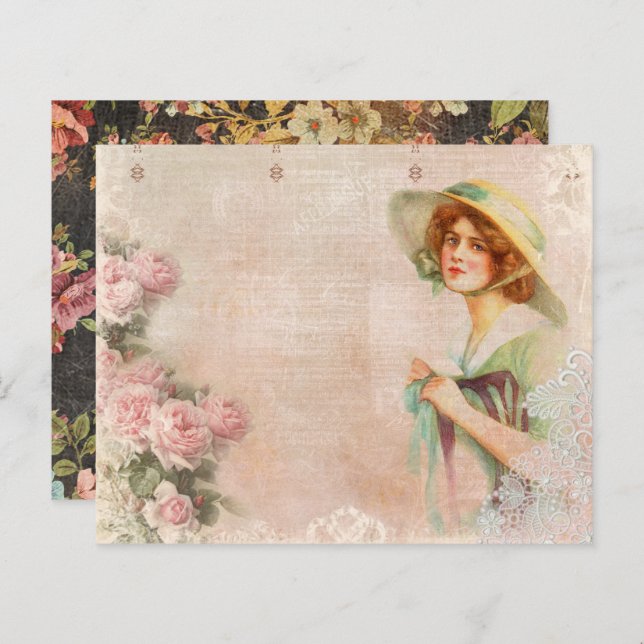  Victoriaans-Lady-decoupage-schuifboek (Voorkant / Achterkant)