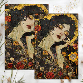 VICTORIAANS  LADY DECOUPAGE TISSUEPAPIER