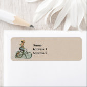  Victoriaans Lady Dog-fiets Etiket (Insitu)