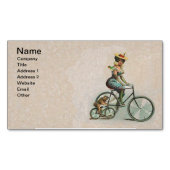  Victoriaans Lady Dog-fiets Magnetisch Visitekaartje (Voorkant)