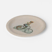  Victoriaans Lady Dog-fiets Papieren Bordje (Gekanteld)