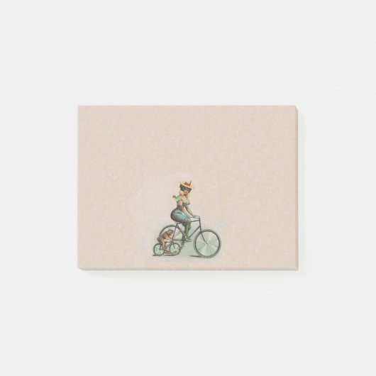 Victoriaans Lady Dog-fiets Post-it® Notes (Voorkant)
