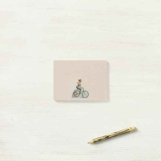 Victoriaans Lady Dog-fiets Post-it® Notes (Op bureau)