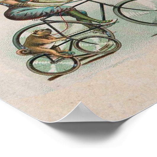  Victoriaans Lady Dog-fiets Poster (Hoek)