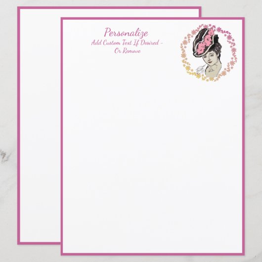  Victoriaans Lady Feminine Flower Pet (Voorkant / Achterkant)