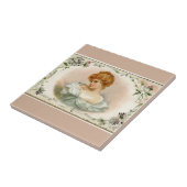 Victoriaans Lady Floral Tegeltje (Zijkant)