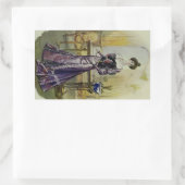 Victoriaans Lady- Frans Mode-geel jurk Rechthoekige Sticker (Tas)