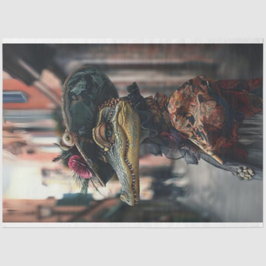 Victoriaans Lady Gator Decoupage Tissuepapier (Voorkant)