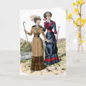 Victoriaans Lady Hikers Kaart (Gele Bloem)