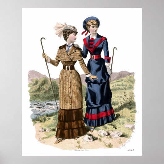Victoriaans Lady Hikers - Oude Fashioned Trekking! Poster (Voorkant)