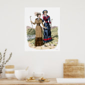 Victoriaans Lady Hikers - Oude Fashioned Trekking! Poster (Keuken)