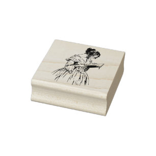 Victoriaans Lady Lezing Rubberstempel