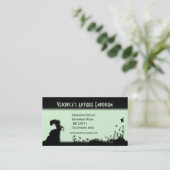 Victoriaans Lady Mint Green Visitekaartje (Staand voorkant)